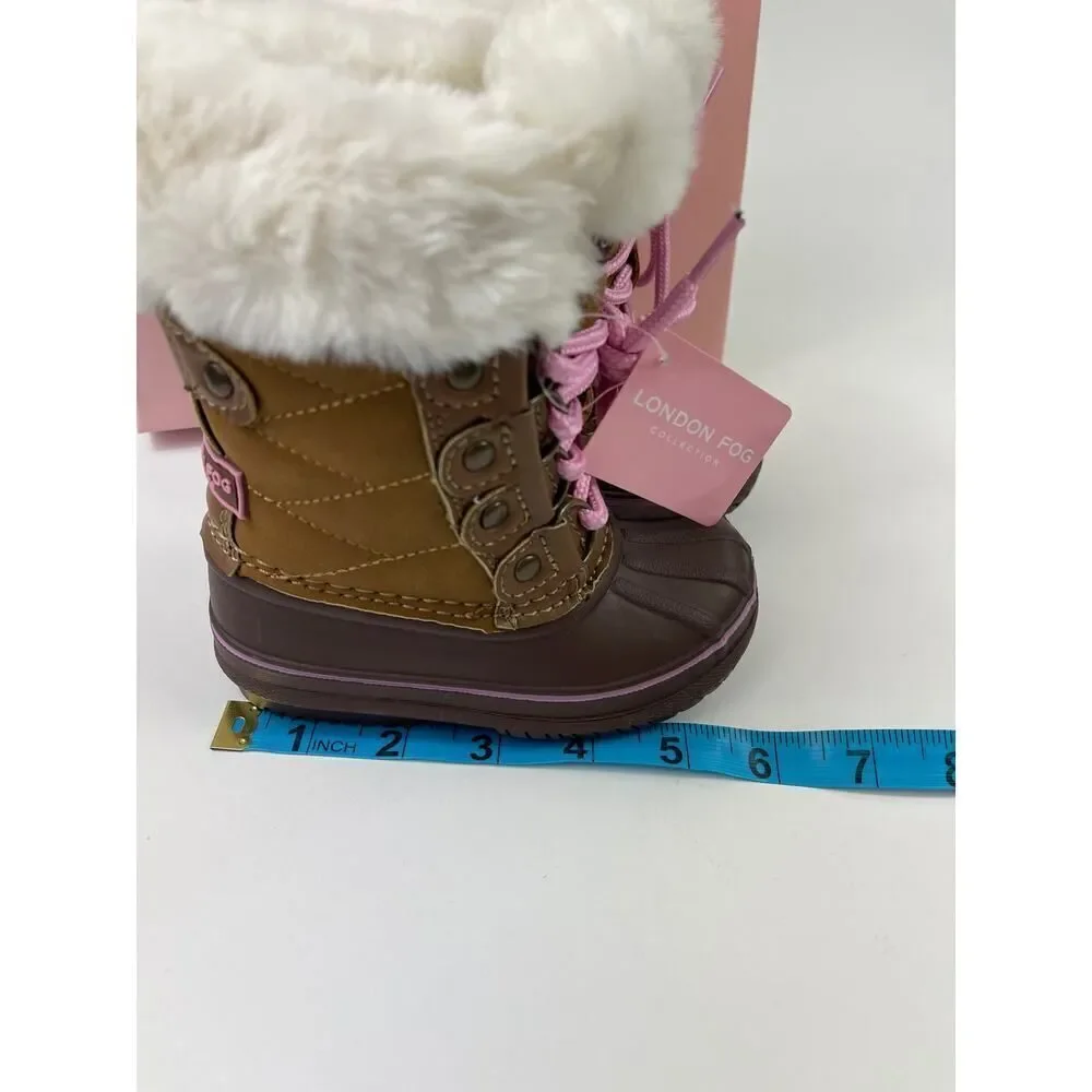 London Fog Collection Baby Girl Faux Fur‎ Lined Boots Size 5 M